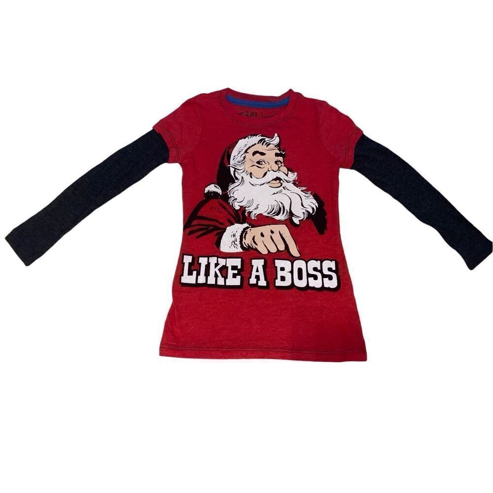 Lol Vintage Glitter Santa Clause Shirt Girls Xs Christmas